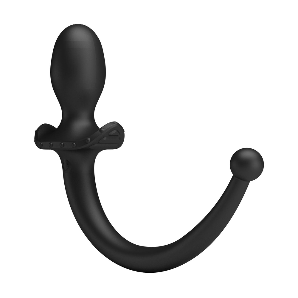Черная анальная вибропробка с хвостом Anthony (Цвет: черный)