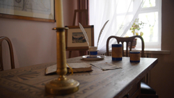 Малая фарфоровая пиала или миска для завтрака с берестой. Коллекция Лермонтовская или Тарханская.