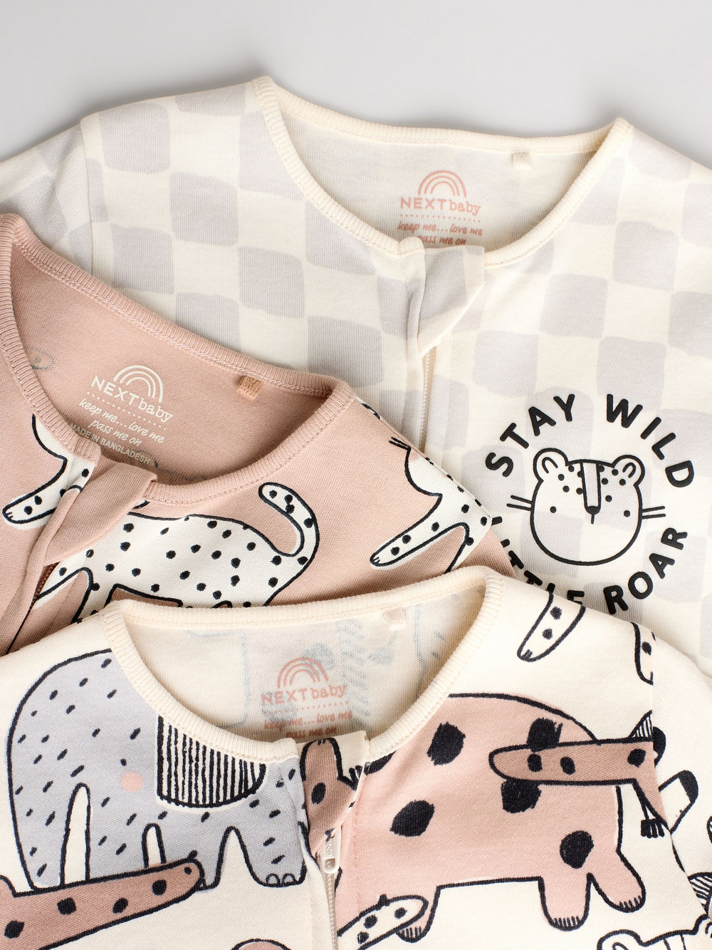 Комбинезон / Cлип для малышей Next AA5-958, 3 шт., Бежевый