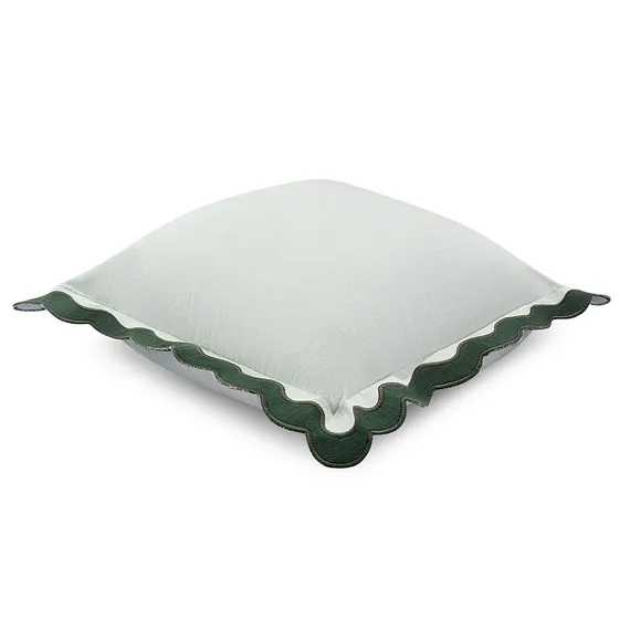 Чехол на подушку с контрастным кантом зеленого цвета из коллекции trendy ruffles, 40х40 см