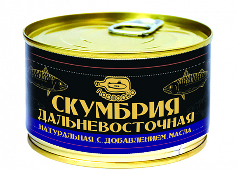 Скумбрия дальневосточная натуральная с добавлением масла 240г