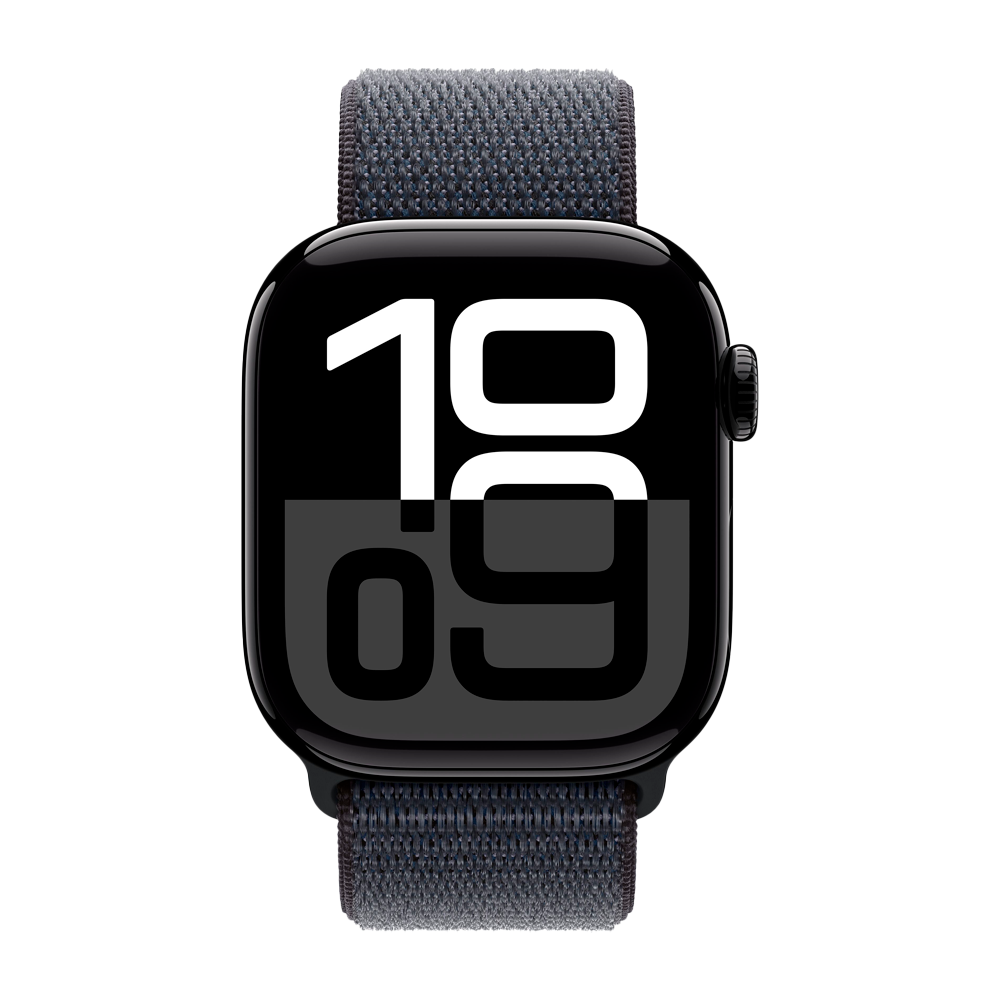 Умные часы Apple Watch Series 10 GPS, 42mm, Jet Black Aluminium Case with Sport Loop, Ink