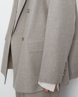 Жакет двубортный из шерсти Стелла Маккартни серо-бежевый