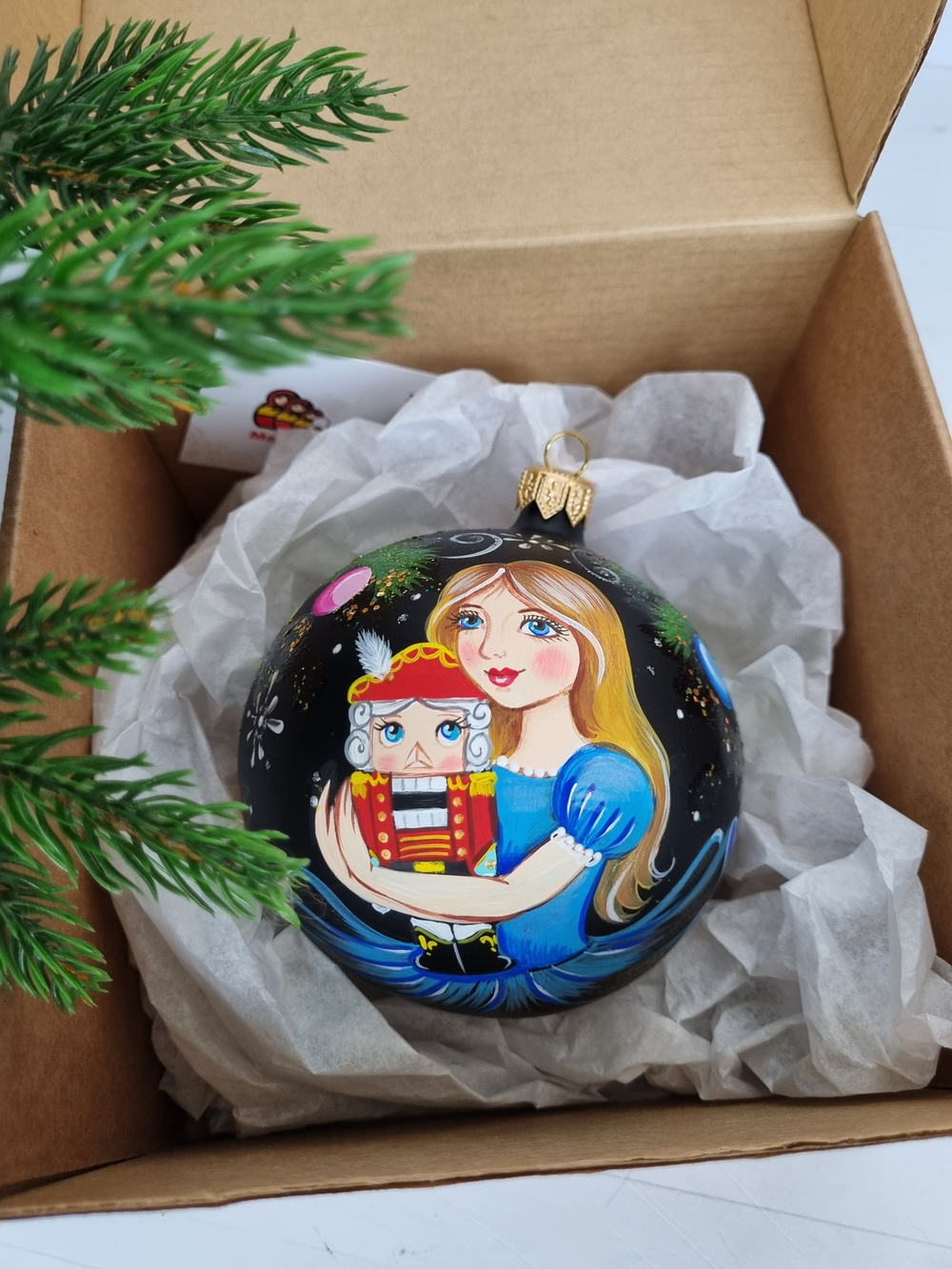 Шар стеклянный "Щелкунчик" ручная роспись