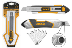 INGCO Нож строительный алюминиевый 100x18мм INDUSTRIAL HKNS1808