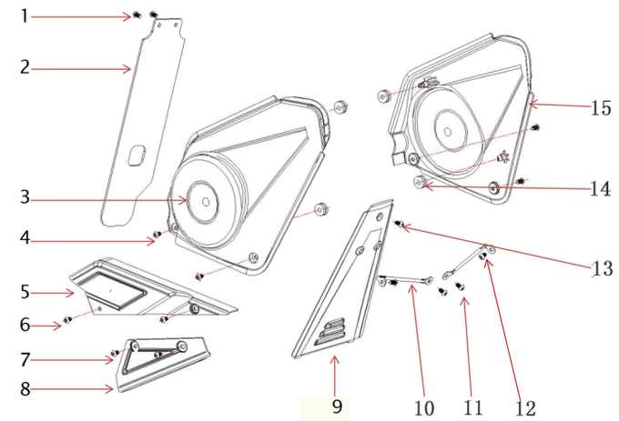 Запчасти G к питбайку Motax MINICROSS E1500
