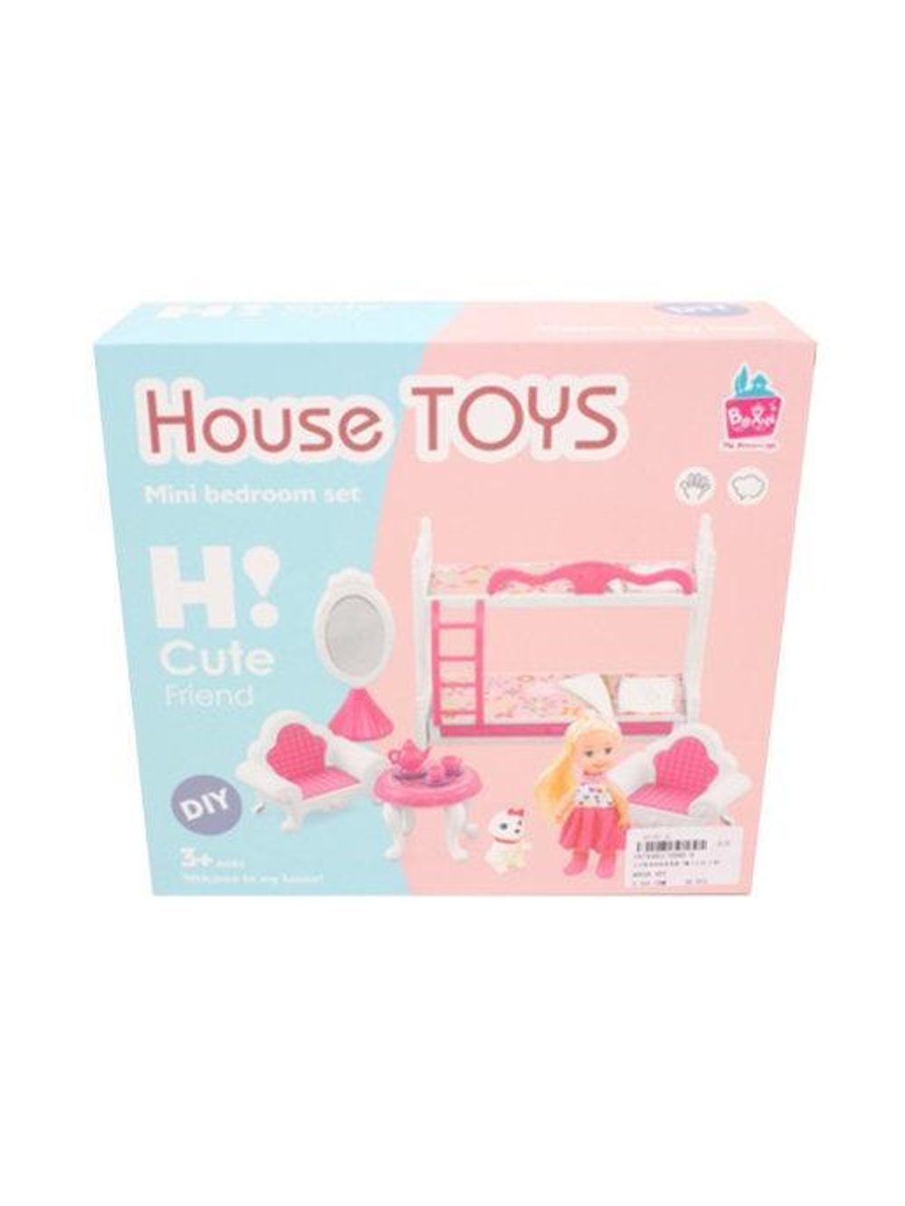 Игровой набор "Спалья" компл. кукла 12см, предм. 12шт, коробка