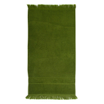 Полотенце банное с бахромой оливково-зеленого цвета Essential 70х140 см