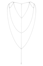 Серебристое плетеное украшение Magnifique Back and Cleavage Chain (Цвет: серебристый)