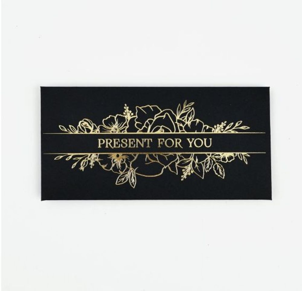 Конверт "Present for you", чёрный крафт