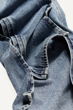 H&M - Glenn Martens Широкие джинсы с разрезами по бокам, синий