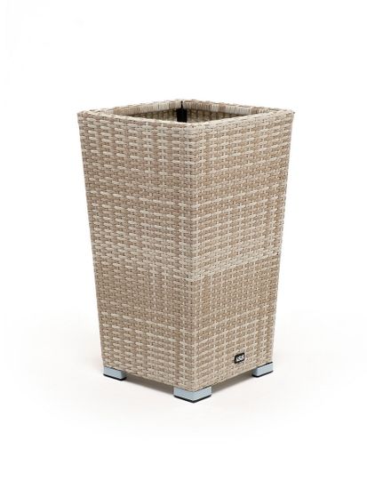 "Капучино" кашпо для цветов плетеное из искусственного ротанга, цвет бежевый