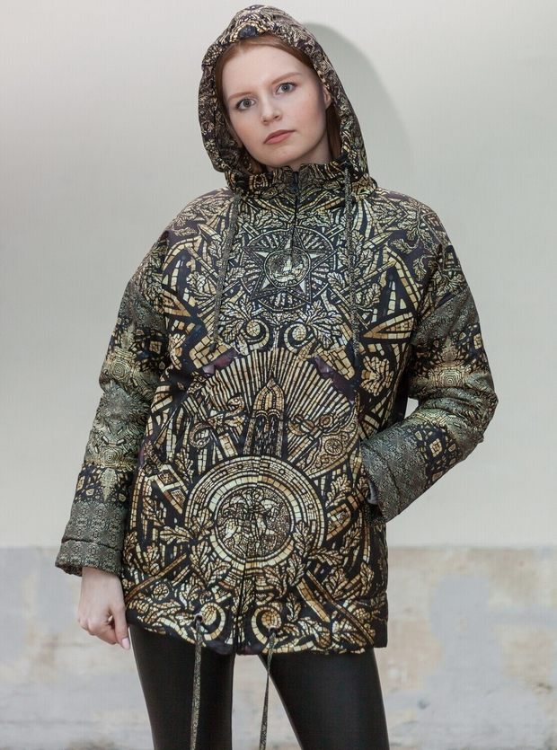 Куртка "Три Империи", по мотивам мозаик П. Корина в подземном вестибюле станции метро "Комсомольская"