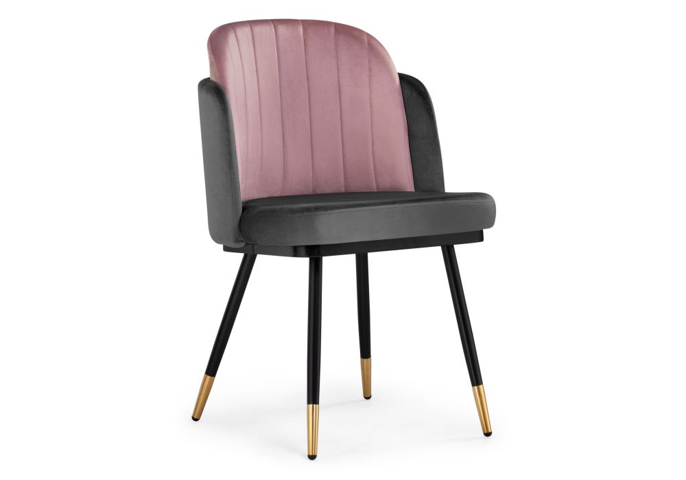 Стул на металлокаркасе Penelopa dark gray / pink / black / gold