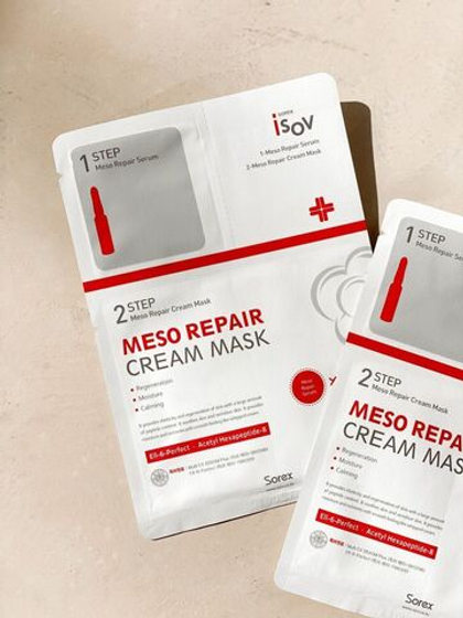 Восстанавливающие сыворотка и тканевая маска MESO REPAIR CREAM MASK