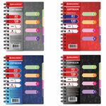 Тетрадь-блокнот 120л, А5, линия, Brauberg Rich, гребень, обложка пластик, 4 раздел., ассорти, 1шт