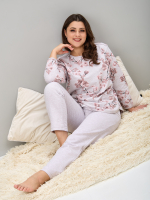 Костюм с брюками КБ-71/бежмеланж-кофецветы