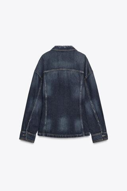 ZARA ДЖИНСОВАЯ КУРТКА TRF, СИНИЙ