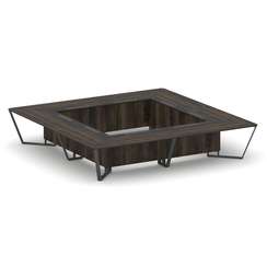 Steel Meet Стол переговорный квадратный KM-PR.B.SP-20K2 Дуб Мали/Графит Глянец/Металл Антрацит 4000*