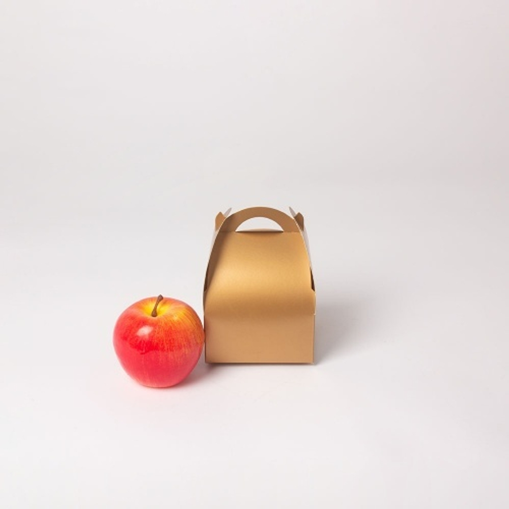 Коробка сундучок 10x5x10, золотая, картон