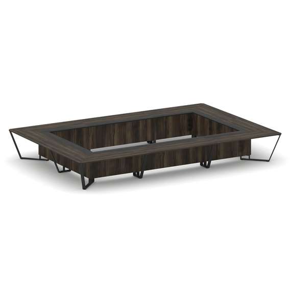 Steel Meet Стол переговорный прямоугольный KMK-PR.B.SP-26K2 Дуб Мали/Графит Глянец/Металл Черный 600