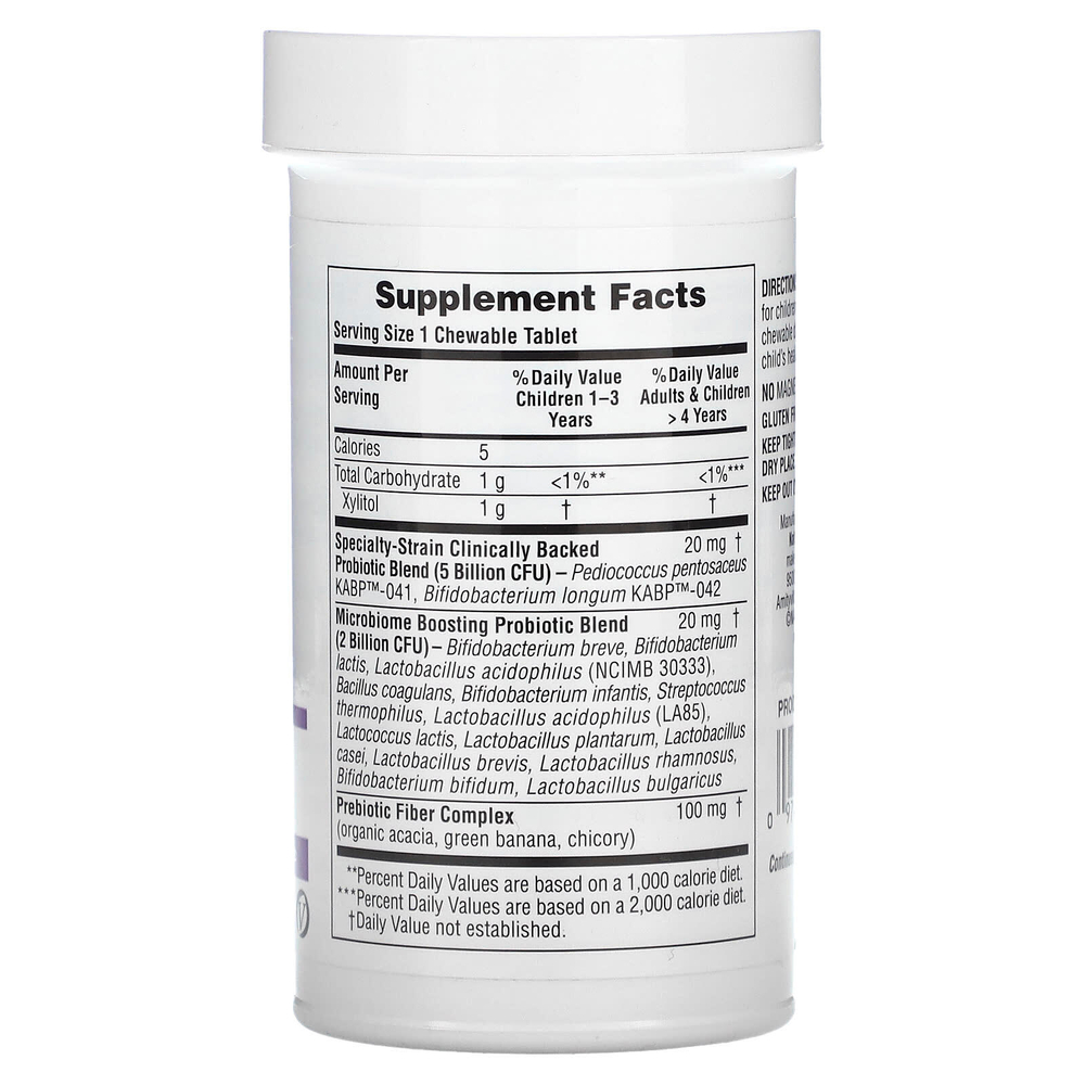 NaturesPlus, GI Natural Probiotic Kids, детские пробиотики, ягодный вкус, 7 миллиардов КОЕ, 30 жевательных таблеток