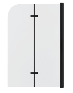 Шторка для ванны распашная 110х150 GROSSMAN GR-106/110 BLACK профиль черный стекло прозрачное 6 мм