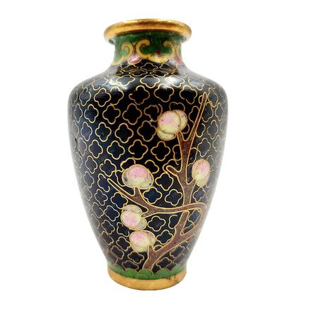 Старинная вазочка Китай ветка сакуры в технике Cloisonne (Клуазоне) Китай. Первая половина XX в