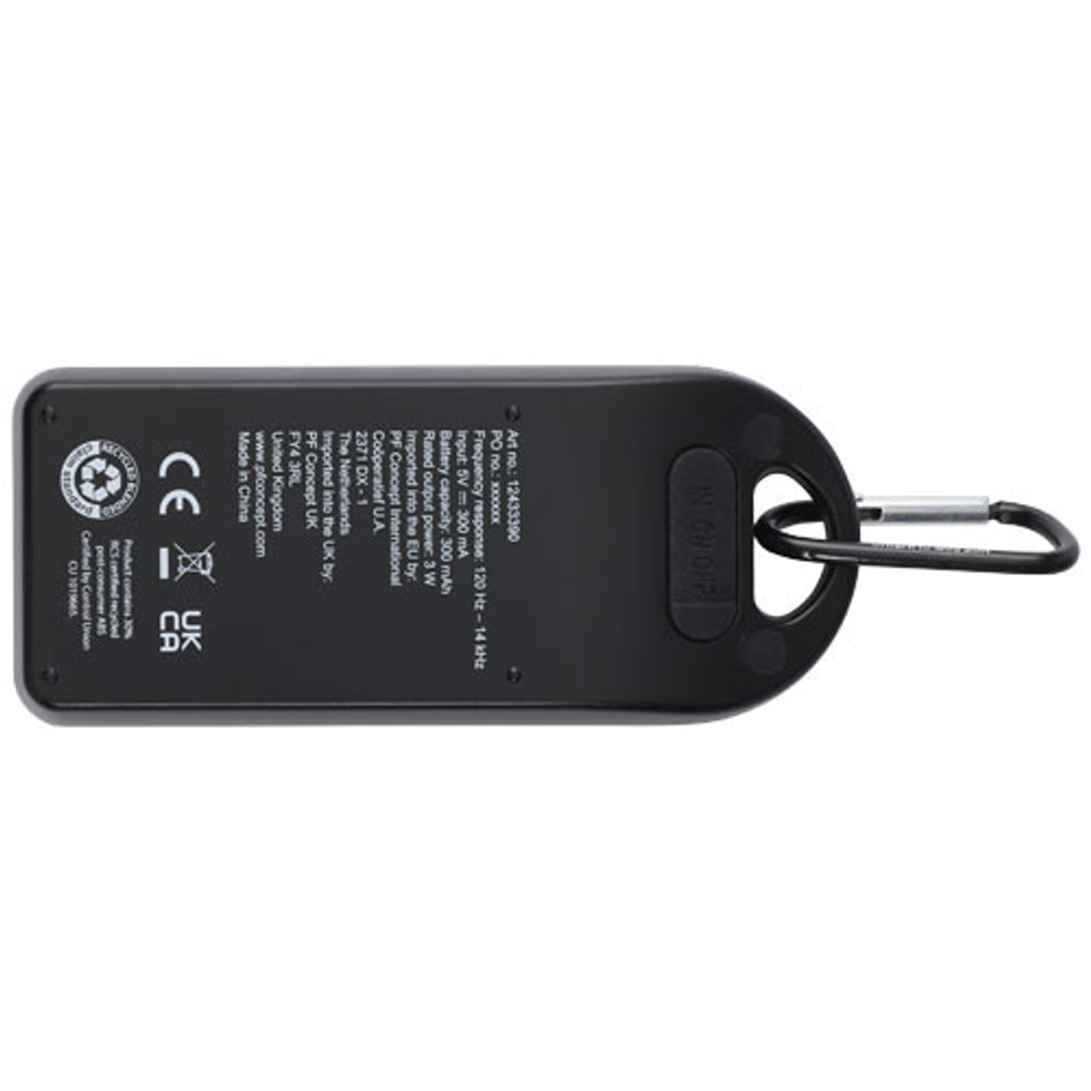 Bluetooth®-колонка Omni из переработанной пластмассы IPX4, сертифицированной по стандарту RCS, мощностью 3 Вт