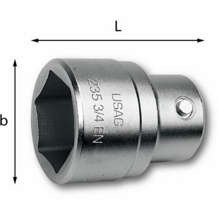 235 3/4 EN  Головка торцевая, 6-ти гранная 3/4" на 22 мм., USAG (Италия)