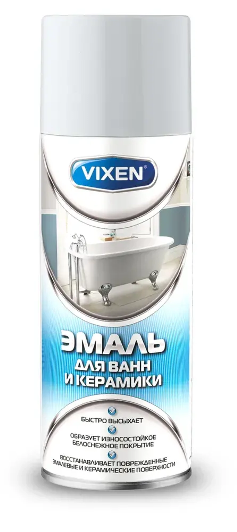 Эмаль для ванн и керамики 520 мл аэрозоль VIXEN, белая VX-55002