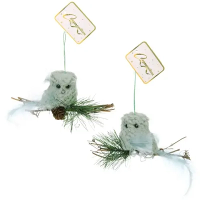 Подвеска «Птичка на веточке» 11 см (в ассортименте), Зеленый