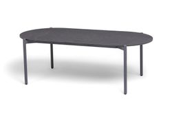 "Канны" лаунж-зона 4-местная (разборная) из роупа со столиком "Диего" цвета "серый гранит", роуп темно-серый круглый, ткань темно-серая