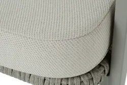 "Амстердам" диван 2-местный плетеный из роупа, каркас алюминий, роуп серый круглый, ткань бежевая