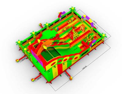 Коммерческий надувной батут «Три дракона», 13*9*9 м