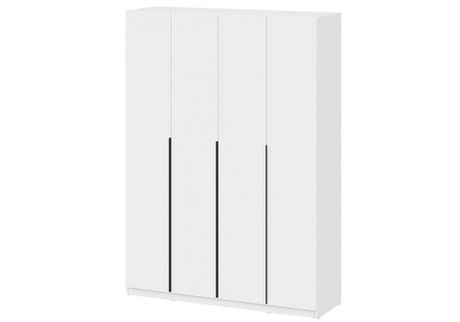 Шкаф Woodville Даиго четырехстворчатый белый текстурный