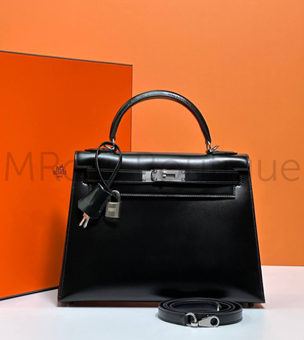 Женская сумка Hermes Kelly черного цвета
