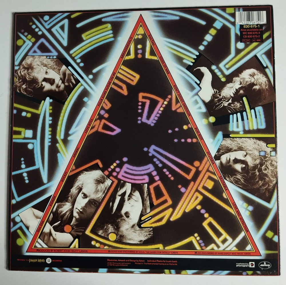 Винтажная виниловая пластинка LP Def Leppard Hysteria (Holland 1987) Pour Some Sugar On Me