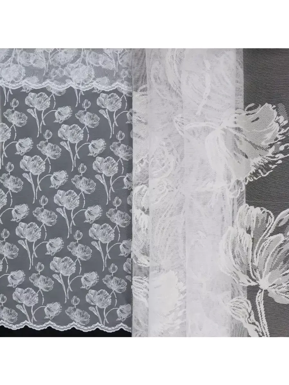 Тюль белая сетка Жаккард 240х200 см