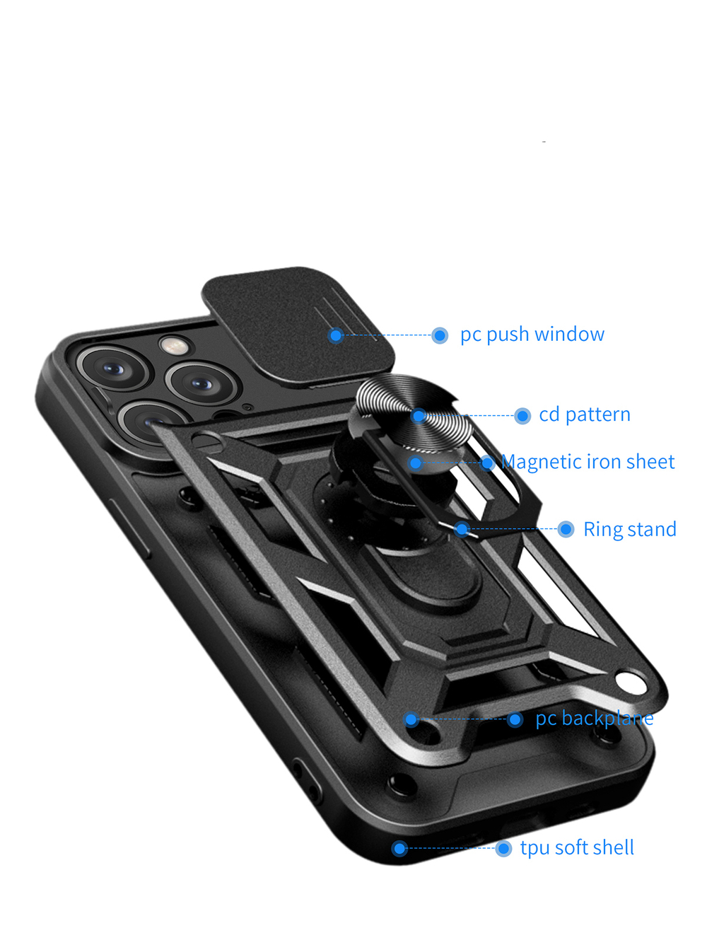 Чехол с кольцом Bumper Case для iPhone 15 Pro