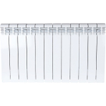 Радиатор алюминиевый STOUT Vega 500 - 12 секций (подключение боковое, цвет белый)