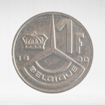 Belgium, 1 Franc - Baudouin I (French Text), 1990, VF
