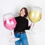 Шар (37''/94 см) Фигура, Бокал Шампанское, Золото, 1 шт.