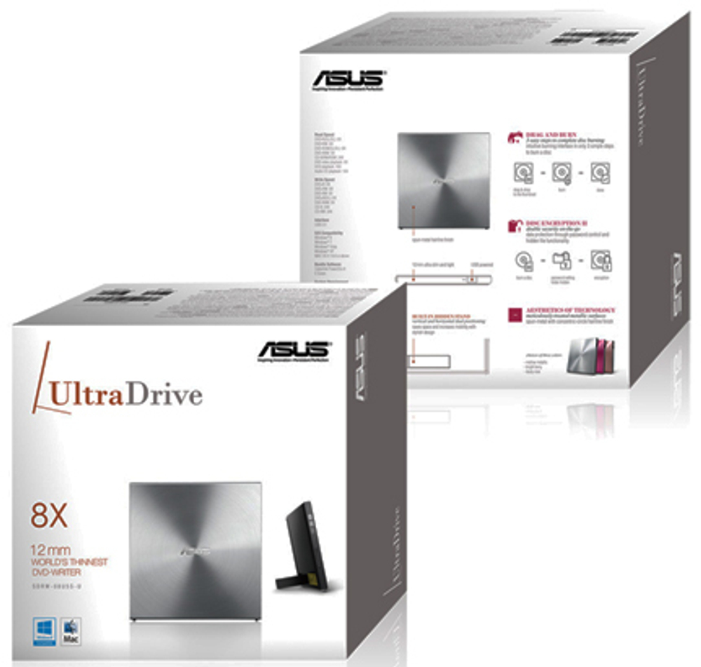 Привод DVD±RW внешний ASUS SDRW-08U5S-U Silver
