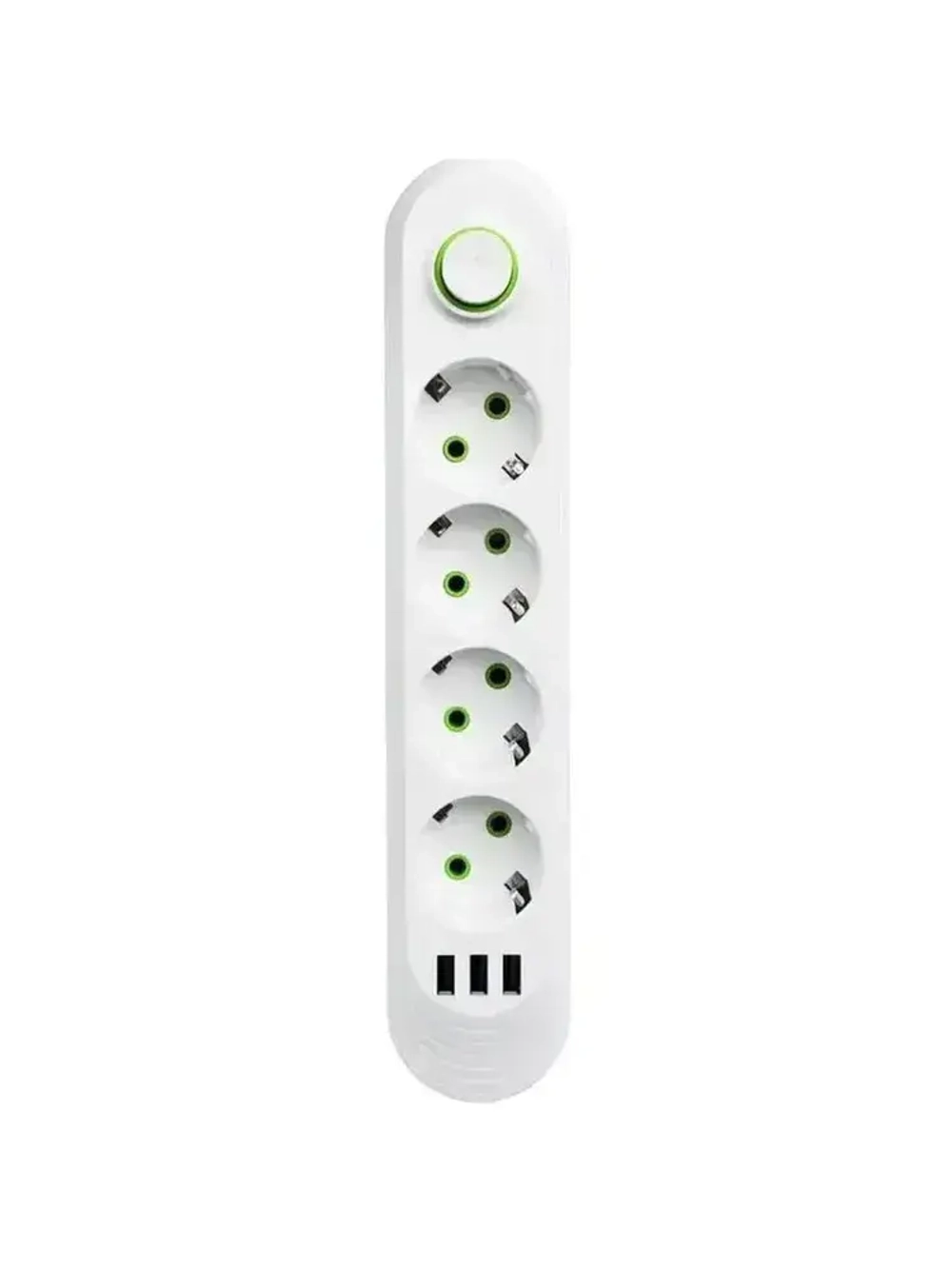 Сетевой фильтр 2 м, 4 розетки, 3 USB