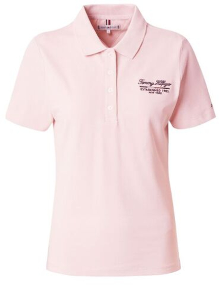 Женское поло Tommy Hilfiger Slim Script Graphic - Розовый