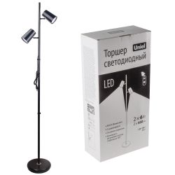 ULM-T600 2х6W-4500K-DIM BLACK Торшер напольный светодиодный. 2х6W. Сенсорный выключатель. Диммер. Черный. ТМ Uniel