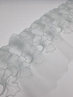 Вышивка на сетке серо-голубой/серебро К731 правая