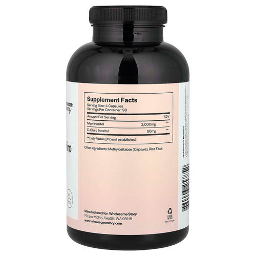 Wholesome Story, Мио и D-хиро инозитол, 360 вегетарианских капсул