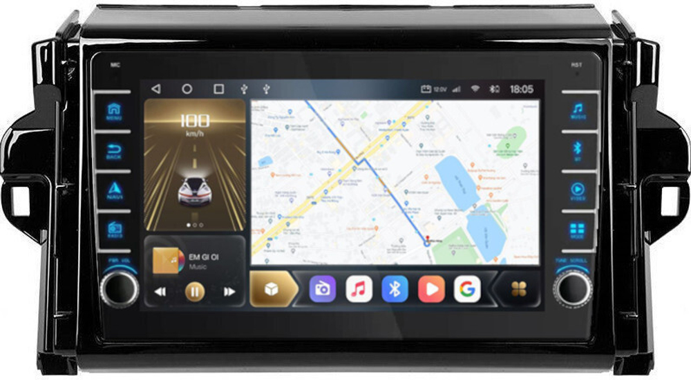 Магнитола для Toyota Fortuner 2015-2022 - Carmedia OL-9699 (кнопки и крутилки), Android 12, TS10, CarPlay, 4G SIM-слот